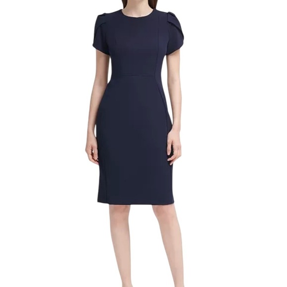 Calvin Klein Tulip-Sleeve Sheath Dress Size 4 - Picture 1 of 7
